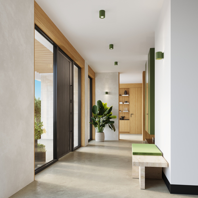 Vägglampa ORBIS betong olivgrön