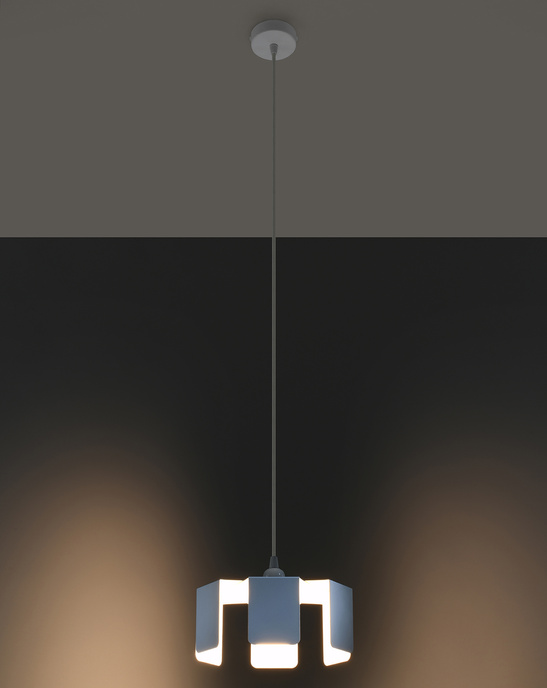 TULIP taklampa vit + 1x LED-lampa E27 4000K Kall 7,5W 650lm