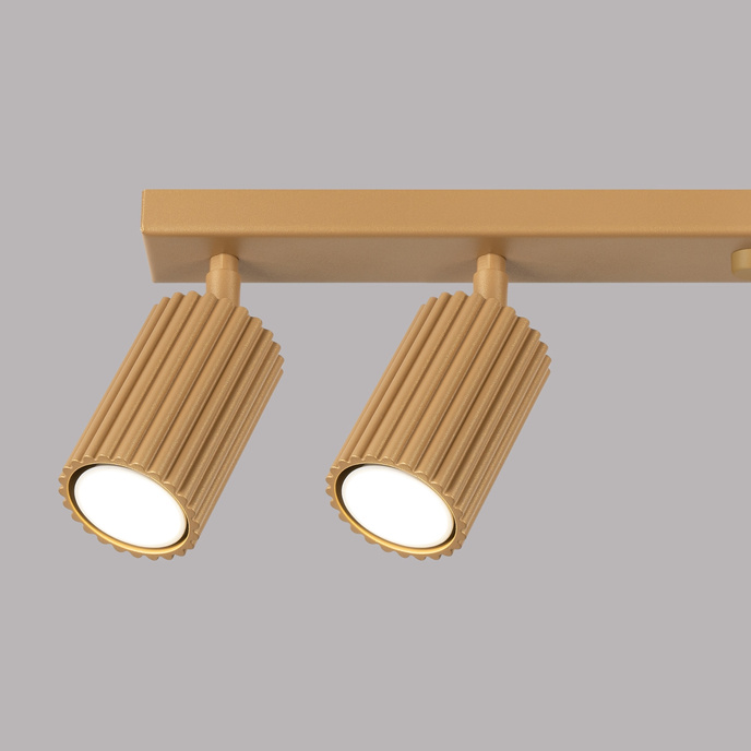 Plafond KARBON 6L guld + 6x LED-lampa GU-10 3000K varm 7W 510lm