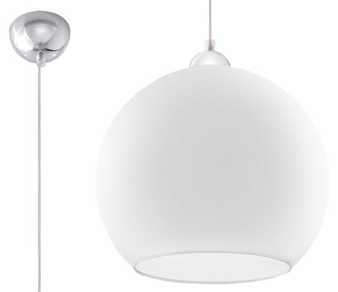 BALL taklampa vit + 1x LED-glödlampa E27 3000K varm 7,5W 620lm