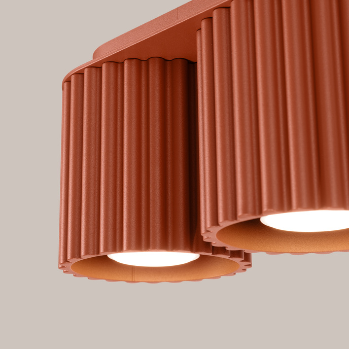 Taklampa AURA 2 röd ochra GU10