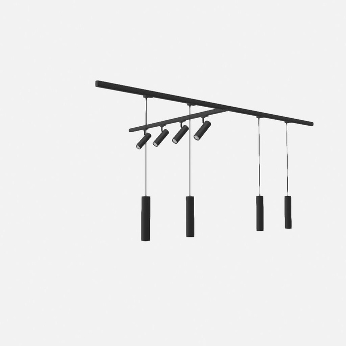 Taklampa/pendel, 8 spotlights, 3-fas strömskenor, DIREZIONE/LAGOS