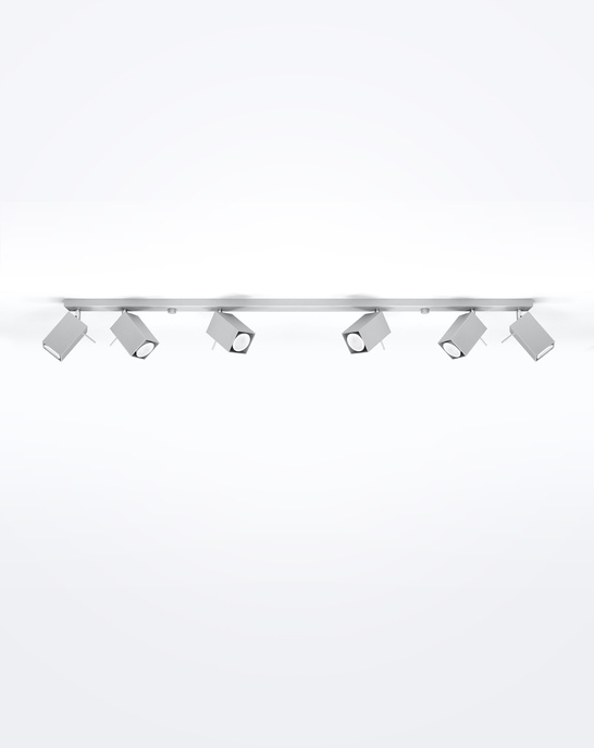 Plafond MERIDA 6L grå + 6x LED-lampa GU-10 3000K varm 7W 620lm