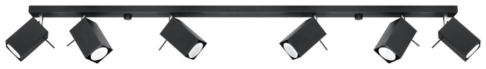 Plafond MERIDA 6L svart + 6x LED-lampa GU-10 4000K Kall 7W 630lm