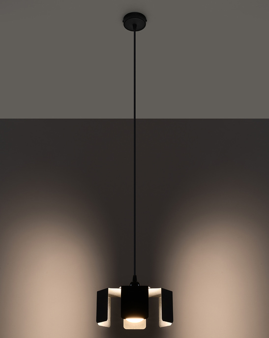 TULIP taklampa svart + 1x LED-lampa E27 3000K varm 7,5W 620lm