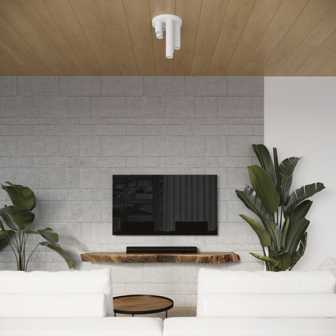 Plafond LAGOS 5P vit + 5x LED-lampa GU-10 4000K kall 7W 530lm