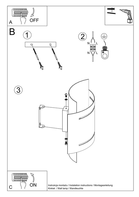 Vägglampa HESTIA vit + 1x LED-glödlampa G9 3000K varm 4,5W 510lm