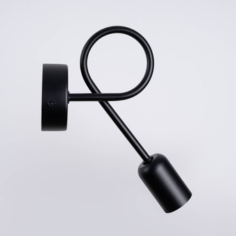 Vägglampa SUPEŁ svart + 1X LED-glödlampa E27 3000K 7W 760lm