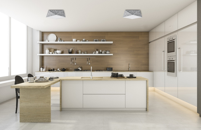 Plafond HEXA 45 CEKIN + 3x LED-lampa E27 4000K Kall 7,5W 650lm