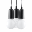 DIEGO 3 pendellampa svart + 3x LED-lampa E27 3000K varm 7,5W 620lm