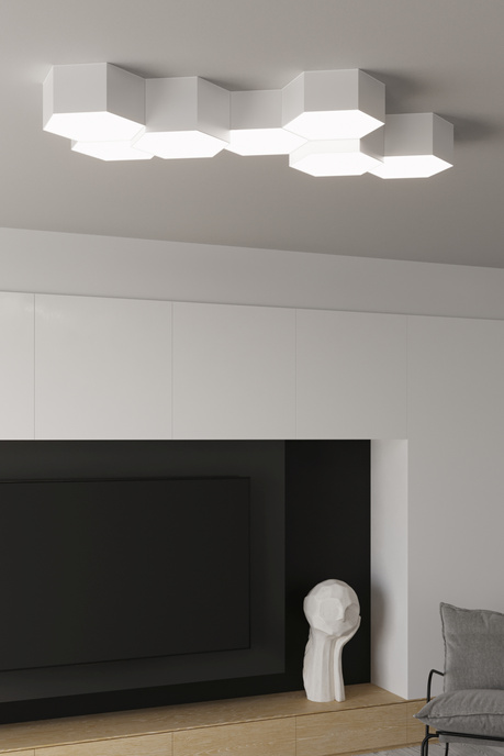 Plafond SUNDE 13 vit + 2x LED-lampa E27 3000K varm 7,5W 620lm