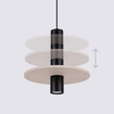 Taklampa PELTA 1 svart/beige
