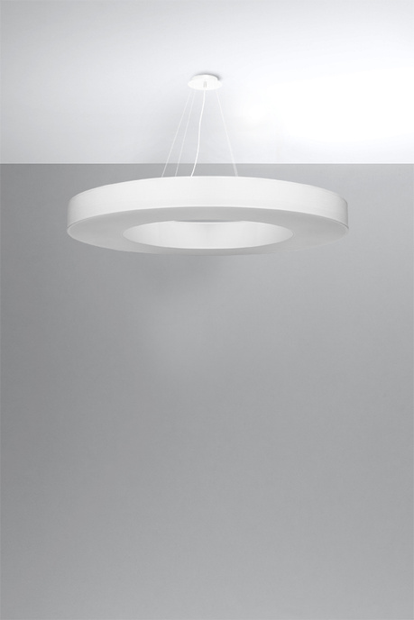 Ljuskrona SATURNO SLIM 90 vit + 8x LED-lampa E27 4000K Kall 7,5W 650lm