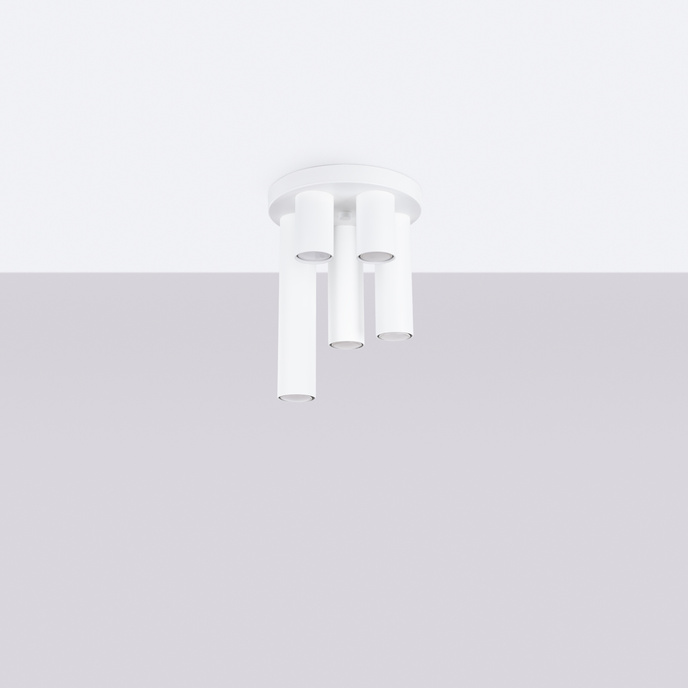 Plafond LAGOS 5P vit + 5x LED-lampa GU-10 3000K varm 7W 510lm