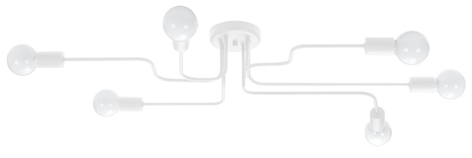 Ljuskrona HECTOR 6 vit + 6x LED-lampa E27 4000K Kall 7,5W 650lm