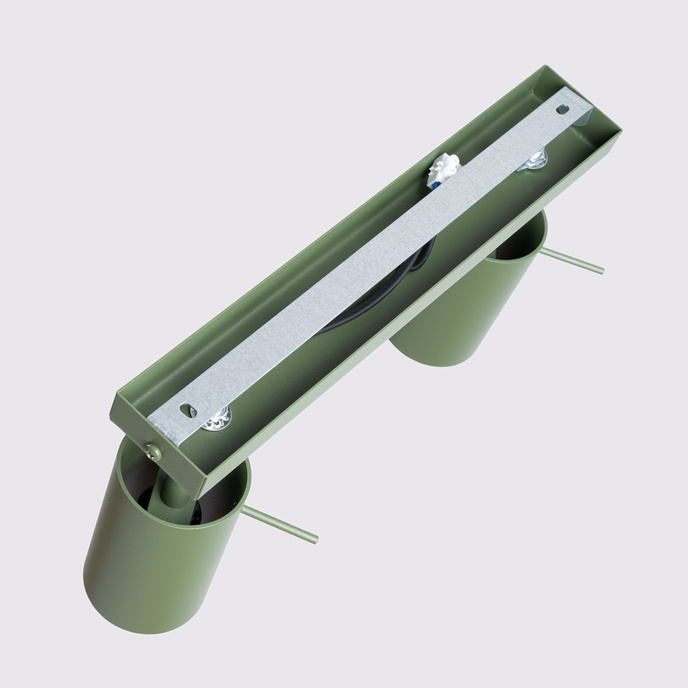 Plafond RING 2 olivgrön + 2x LED-lampa GU-10 4000K Kall 7W 530lm