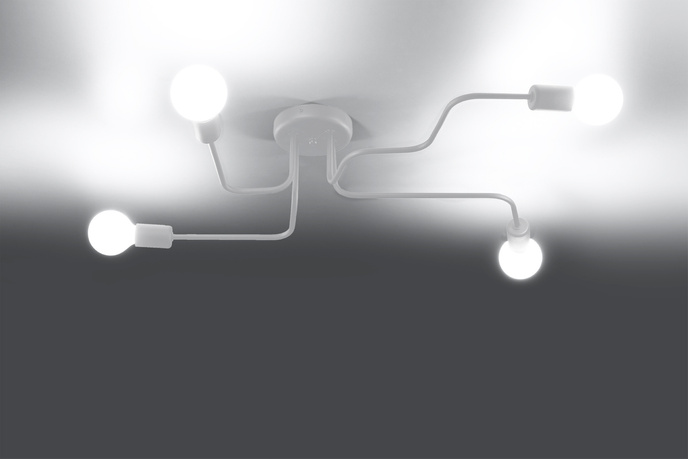 Ljuskrona HECTOR 4 vit + 4x LED-lampa E27 3000K varm 7,5W 620lm