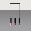 Pendel lampa LOOPEZ 3L svart/koppar