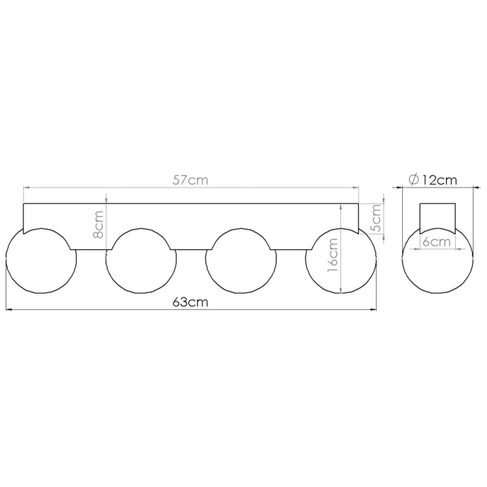 Plafond BULBO 4 naturligt trä