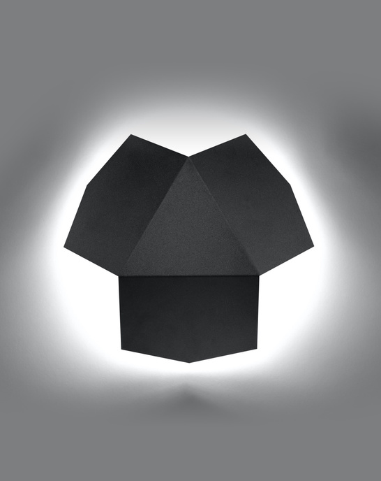 Vägglampa TRE svart + 2x LED-lampa G9 4000K Cold 4,5W 530lm