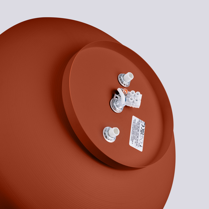 Plafond OMIQ ockraröd + 4X LED-lampa E27 3000K varm 7,5W 620lm