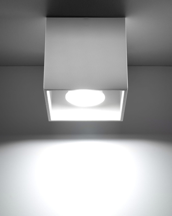 Plafond QUAD 1 vit + 1x LED-lampa GU-10 3000K varm 7W 620lm