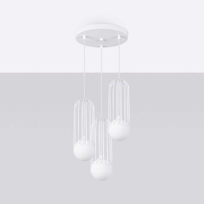 BRINA 3P taklampa vit + 3x LED-lampa G9 3000K varm 4,5W 450lm