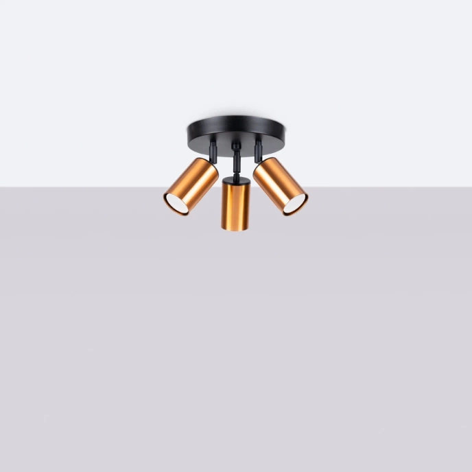 Taklampa WINX 3P svart/cooper