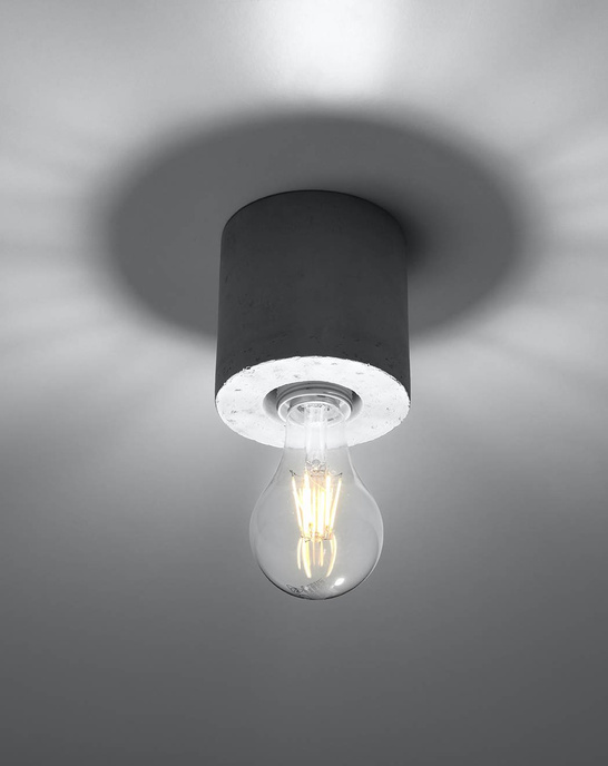 Plafond SALGADO betong + 1x LED-lampa E27 4000K Kall 7,5W 650lm