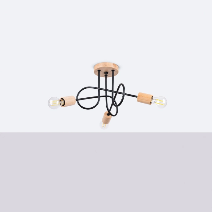 Ljuskrona EMBER 3 svart