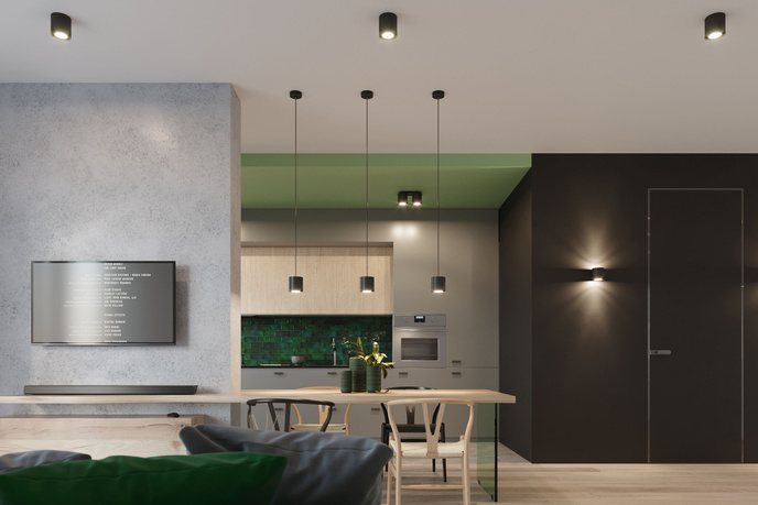 Plafond ORBIS 1 svart + 1x LED-lampa GU-10 3000K varm 7W 620lm