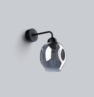 Vägglampa FILLAN 1 svart + 1x LED-lampa E27 3000K varm 7,5W 620lm