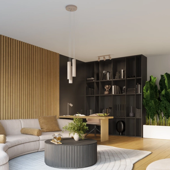 Pendellampa KARBON 3L taupe