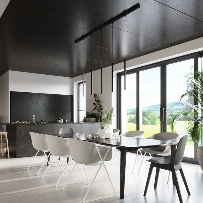 Pendellampa, 5-punkts, 3-fas strömskenesystem, PASTELO