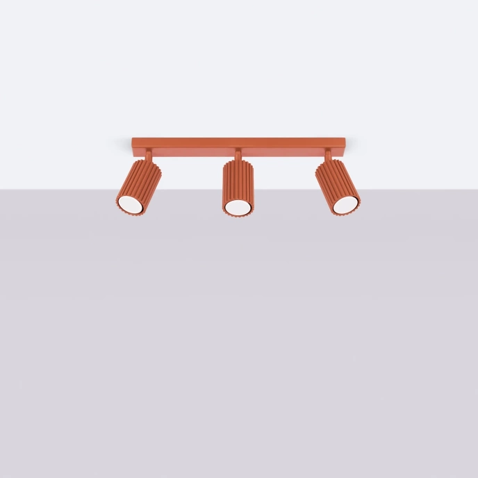 Taklampa KARBON 3L röd ockra