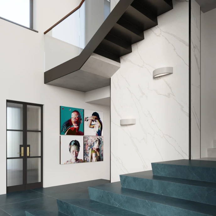 Keramisk vägglampa ATENA grå