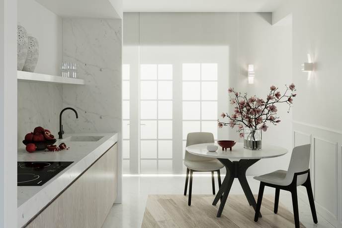 Vägglampa LORETO vit + 1x LED-glödlampa G9 4000K kall 4,5W 530lm