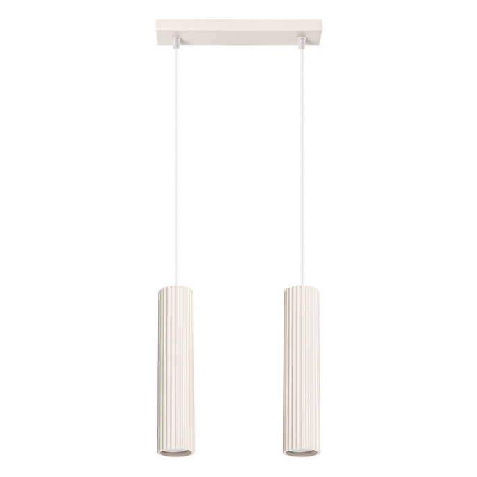 Pendellampa KARBON 2 beige + 2x LED-lampa GU-10 4000K Cold 7W 530lm