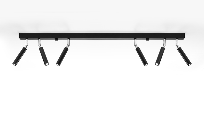 Plafond EYETECH 6 svart + 6x LED-lampa G9 4000K kall 4,5W 530lm