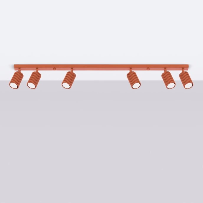 Taklampa KARBON 6L röd ockra