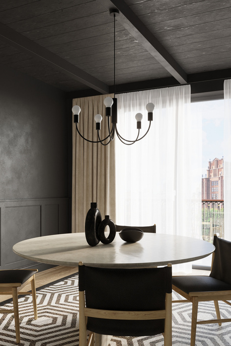 Ljuskrona PICCOLO 5 + 5x LED-lampa E27 4000K Kall 7,5W 650lm