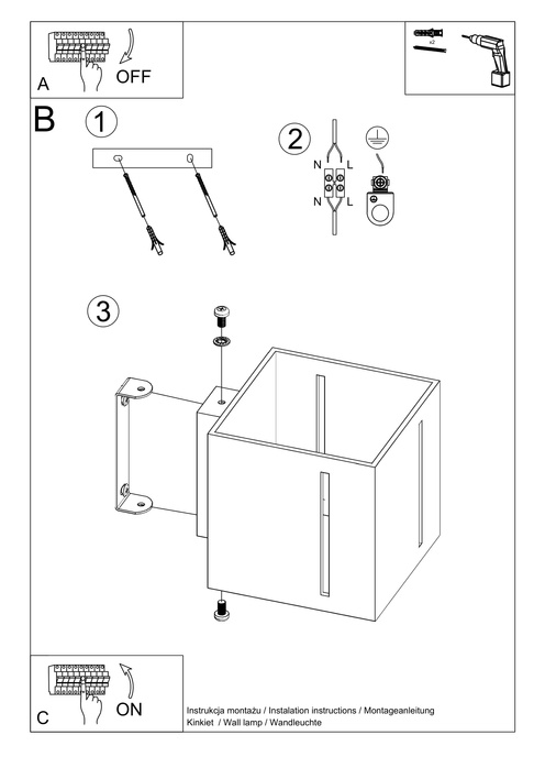 Vägglampa PIXAR grå + 1x LED-lampa G9 3000K varm 4,5W 510lm