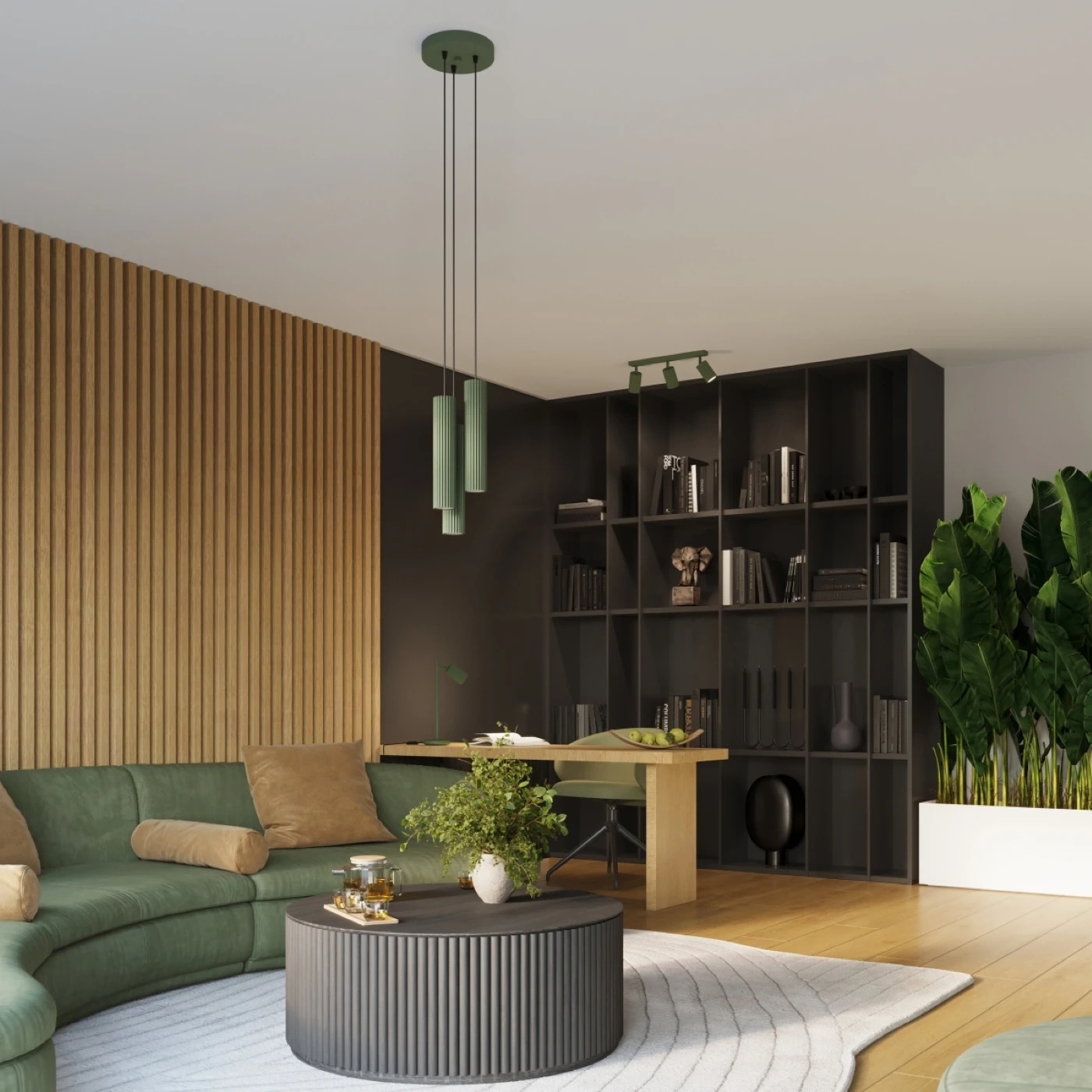 Plafond KARBON 3L olivgrön