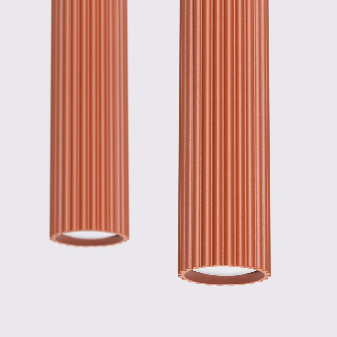 Pendellampa KARBON 2 röd ockra