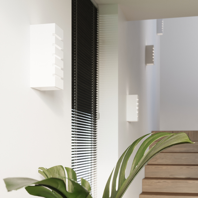 Keramisk vägglampa SAMIR vit + 1x LED-lampa E27 3000K varm 7,5W 620lm