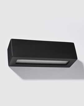 Keramisk vägglampa VEGA svart + 1x LED-glödlampa E27 3000K varm 7,5W 620lm