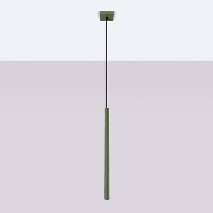 PASTELO 1 taklampa olivgrön + 1x LED-lampa G9 3000K varm 4,5W 450lm