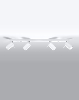 Plafond RING 4L vit + 4x LED-lampa GU-10 3000K varm 7W 620lm