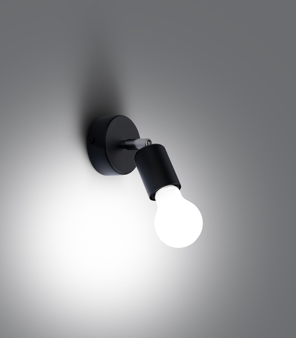 Vägglampa FORNES 1 svart + 1x LED-lampa E27 3000K varm 7,5W 620lm