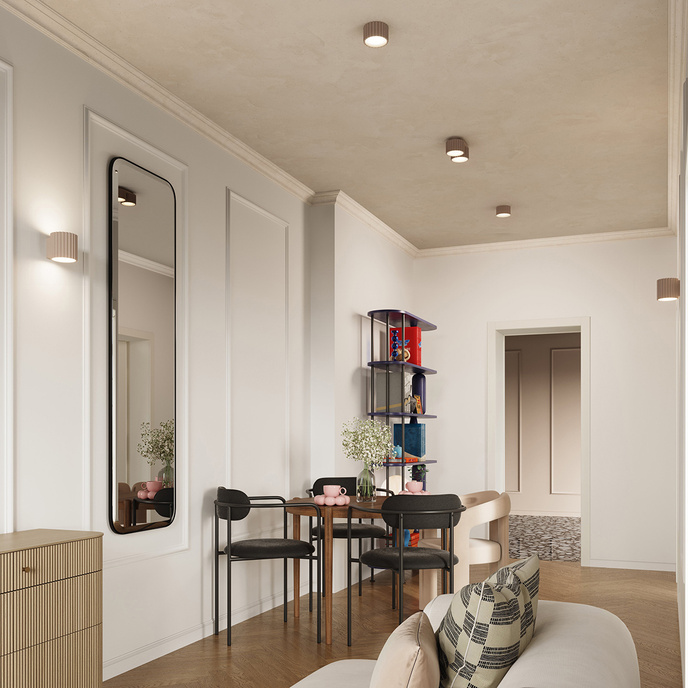 Taklampa AURA 1 taupe Gx53